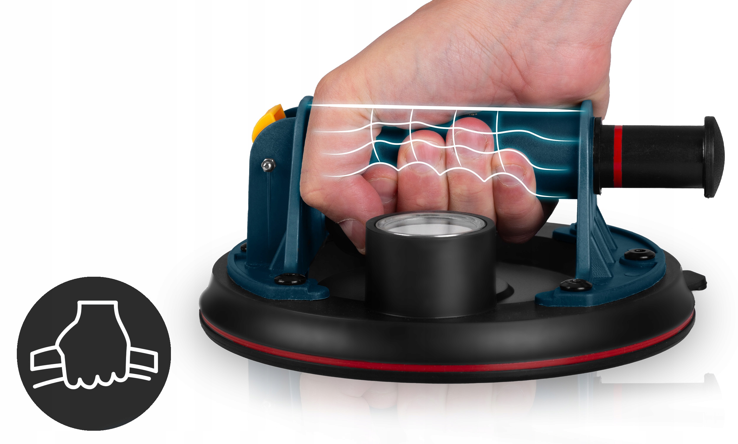 VAKUUMSKA POSODA ZA PLOŠČICE, ročaj s črpalko do 200 kg, manometer, vakuumska posoda