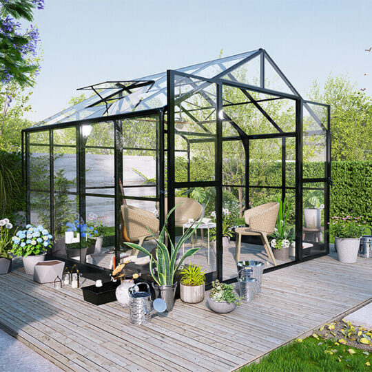 Premium Staklenik Polikarbonatni 278x278cm Crni Cultivo.jpg