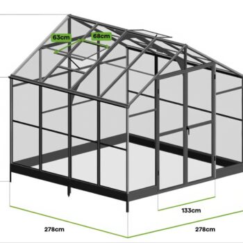 Premium Staklenik Polikarbonatni 278x278cm Crni Cultivo 6.jpg
