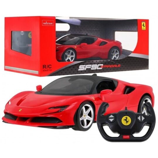 Ferrari SF90 - avtomobil na daljinsko upravljanje na baterije 1:14 rdeče barve