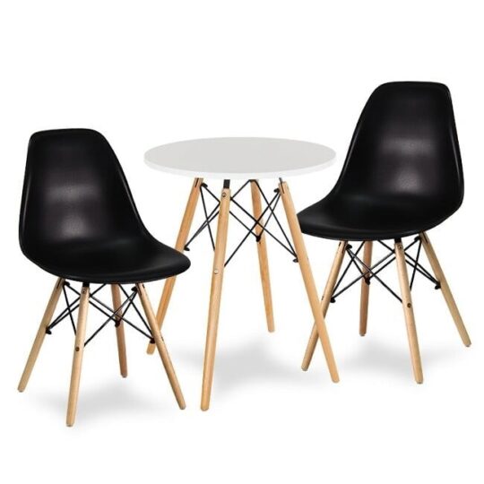 Komplet 2 stolov + miza - Oslo črna