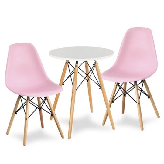 Komplet 2 stolov + miza - Oslo roza