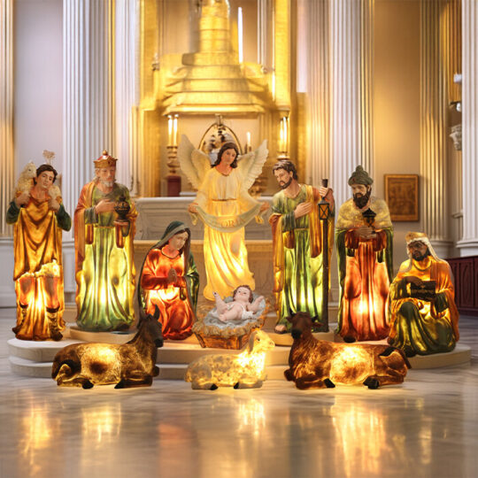 Komplet božičnih figuric - 11 kosov 100 cm iz epoksidne smole
