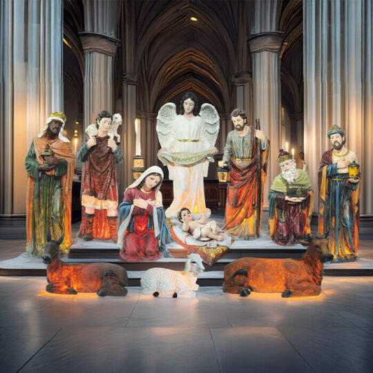 Komplet božičnih figur - 11 kosov 120 cm iz epoksidne smole