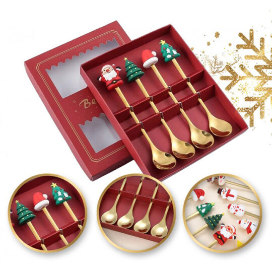 Komplet žlic z božičnimi figuricami, 4 kosi LYZ3