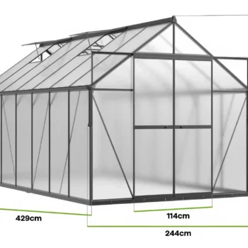 Staklenik Polikarbonatni 244x429cm Crni Cultivo 1 Scaled 1.webp