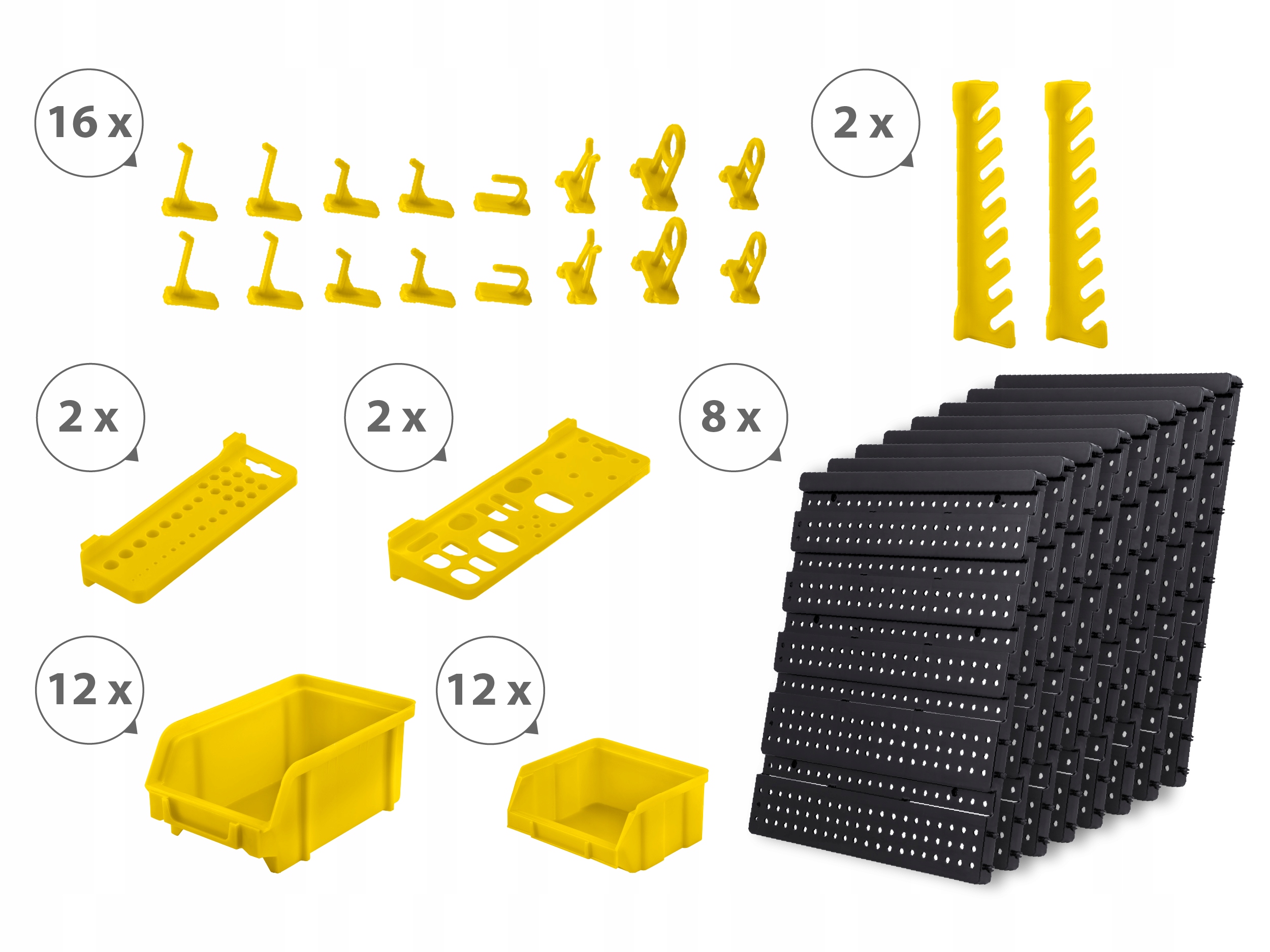 DELAVNIŠKA ORODNA PLOŠČA 128x76cm HUMBERG 54 elementov POLN komplet Tabla za pisanje