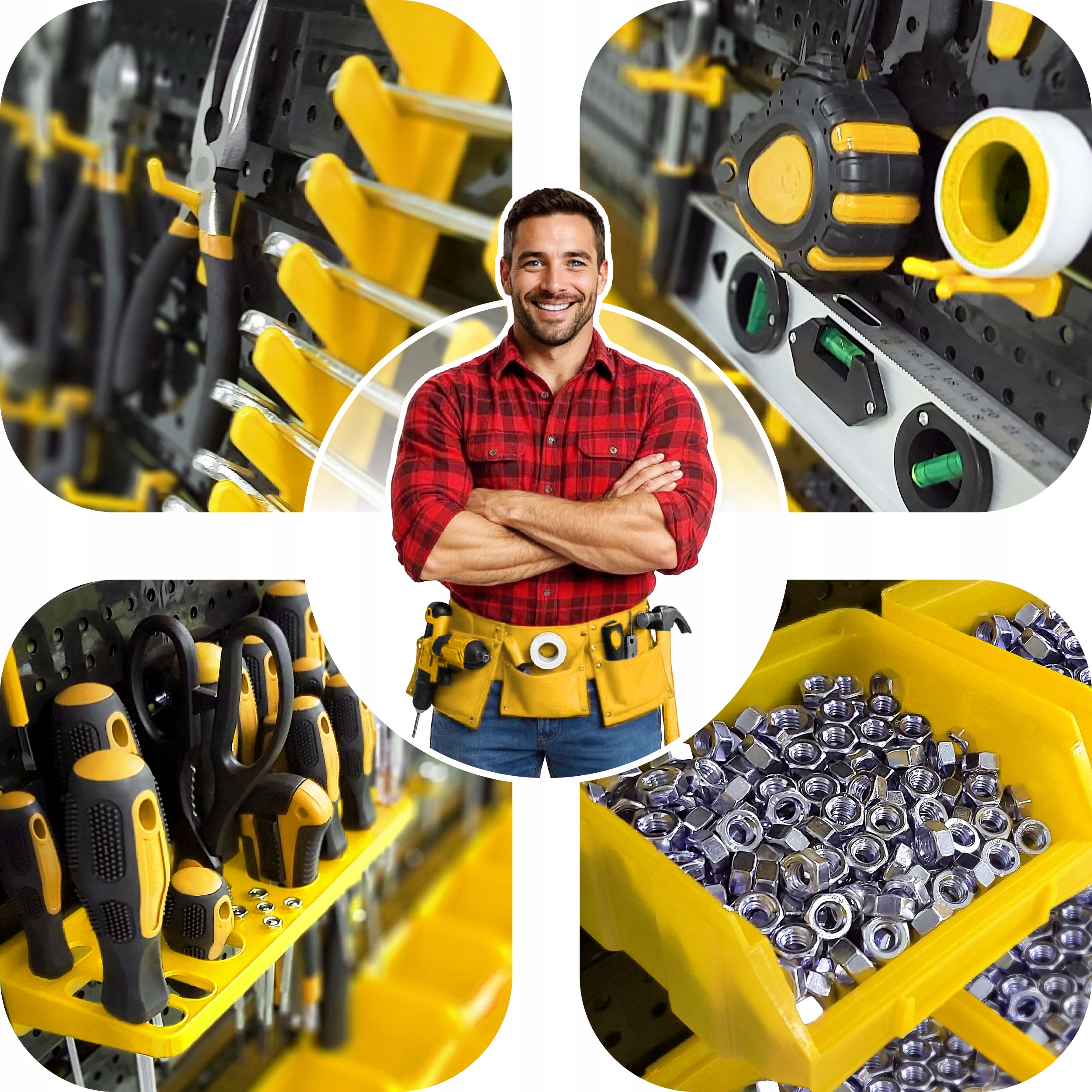 DELAVNIŠKA ORODNA PLOŠČA 128x76cm HUMBERG 54 elementov POLN komplet Višina izdelka 76 cm