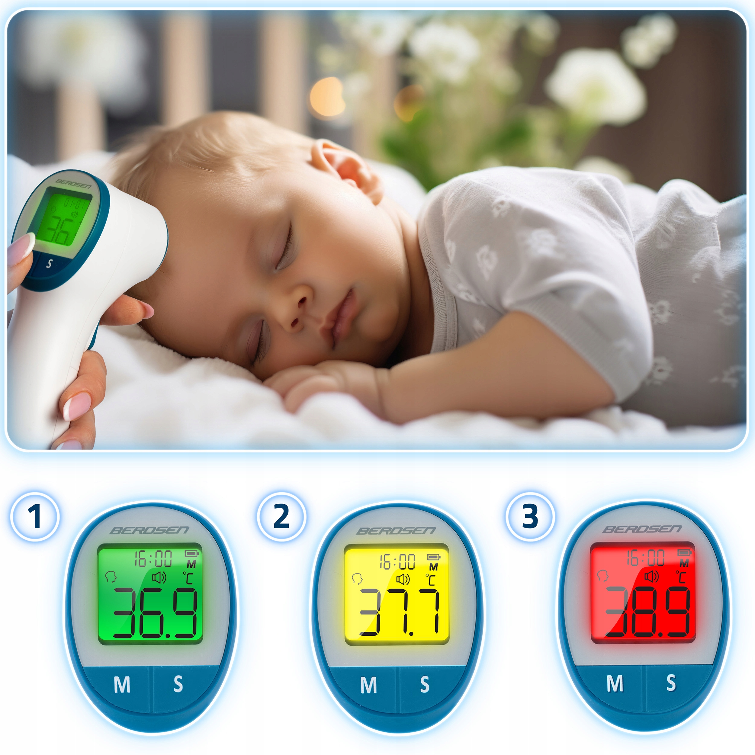 BREZKONTAKTNI INFRARDEČI TERMOMETER ELEKTRONSKI TEMPERATURNI ALARM MEDICINSKI Koda proizvajalca 310000