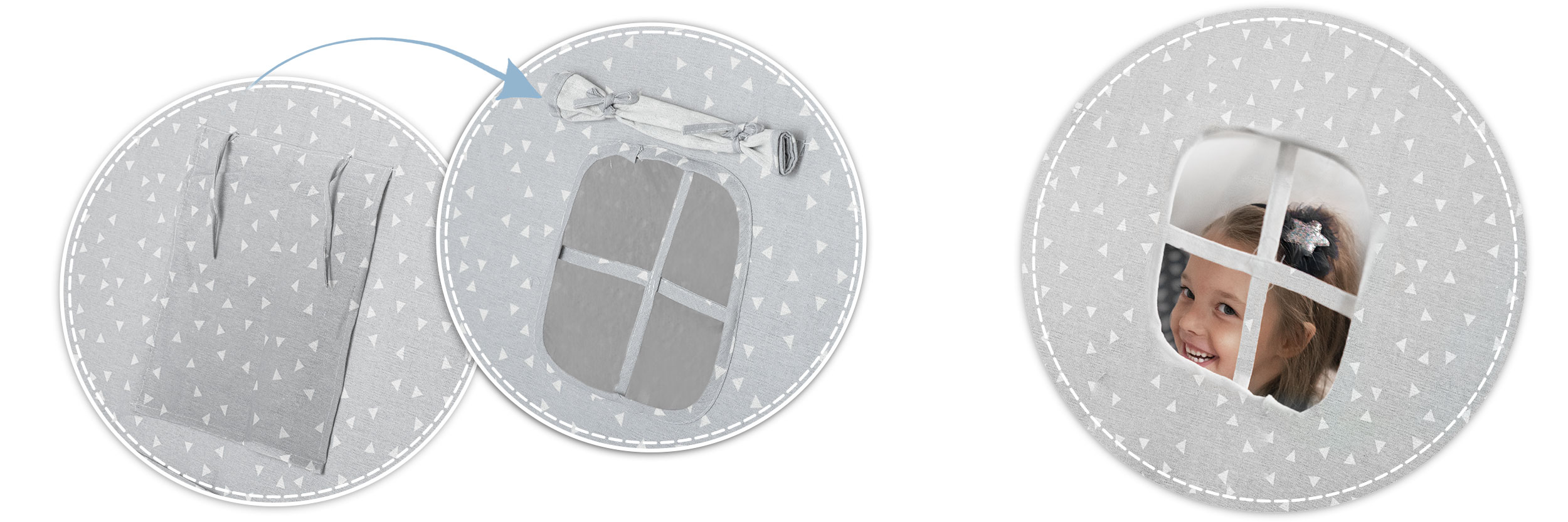 TIPI šotor za otroke HOME Blazine LED SVETILKA Cotton PREMIUM Nukido Širina izdelka 107 cm