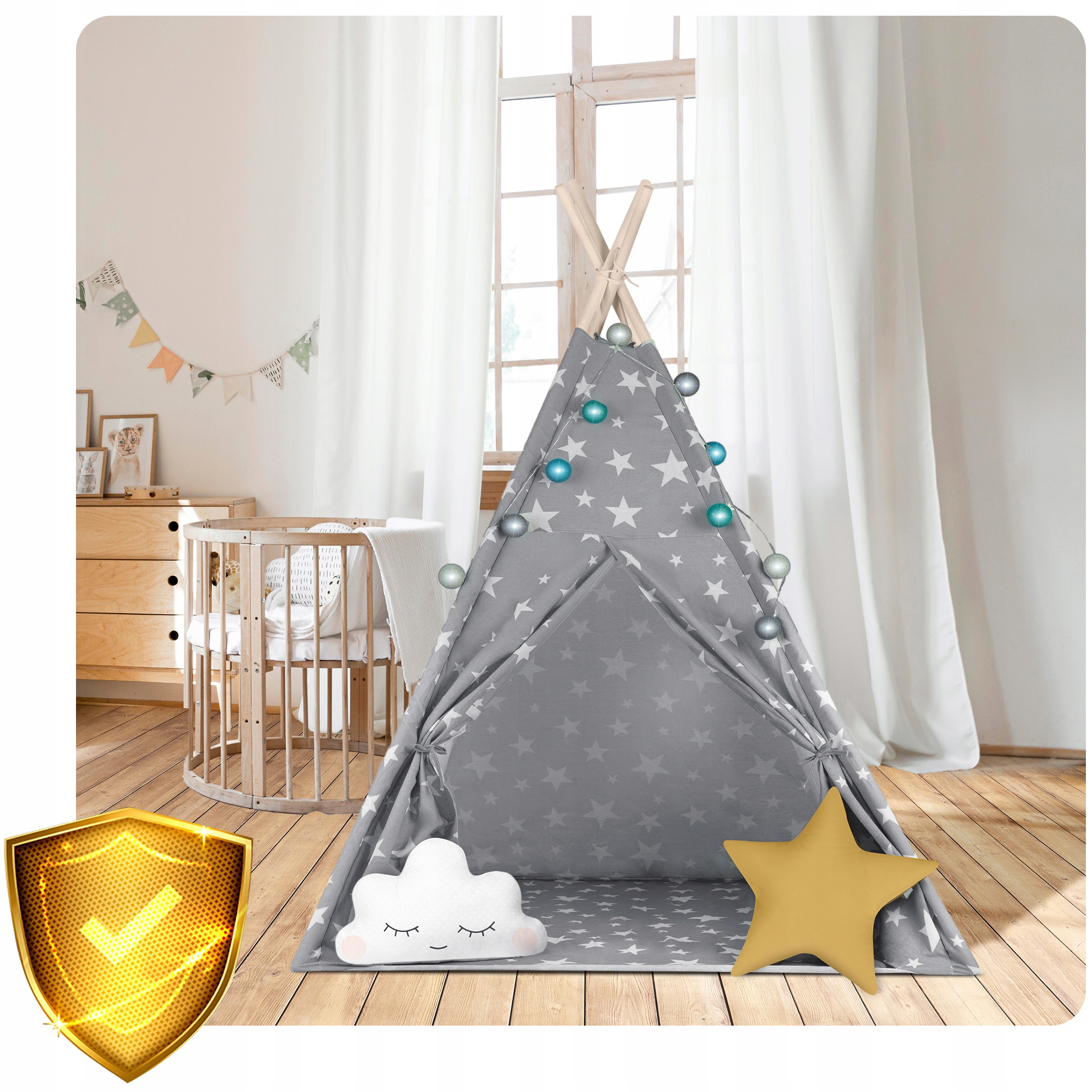 TIPI šotor wigwam za otroke TEEPEE Blazine Svetilke Prevleka Nukido Koda proizvajalca 740120