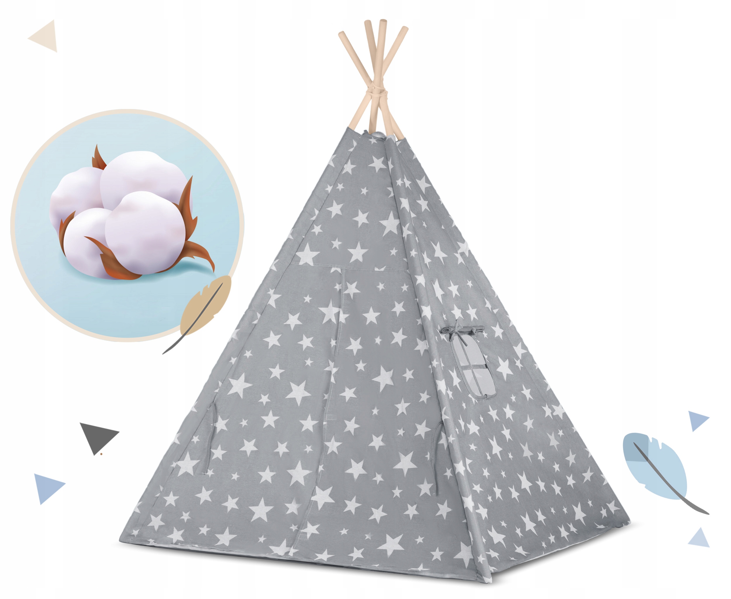TIPI šotor wigwam za otroke TEEPEE Blazine Svetilke Prevleka Nukido Širina izdelka 120 cm