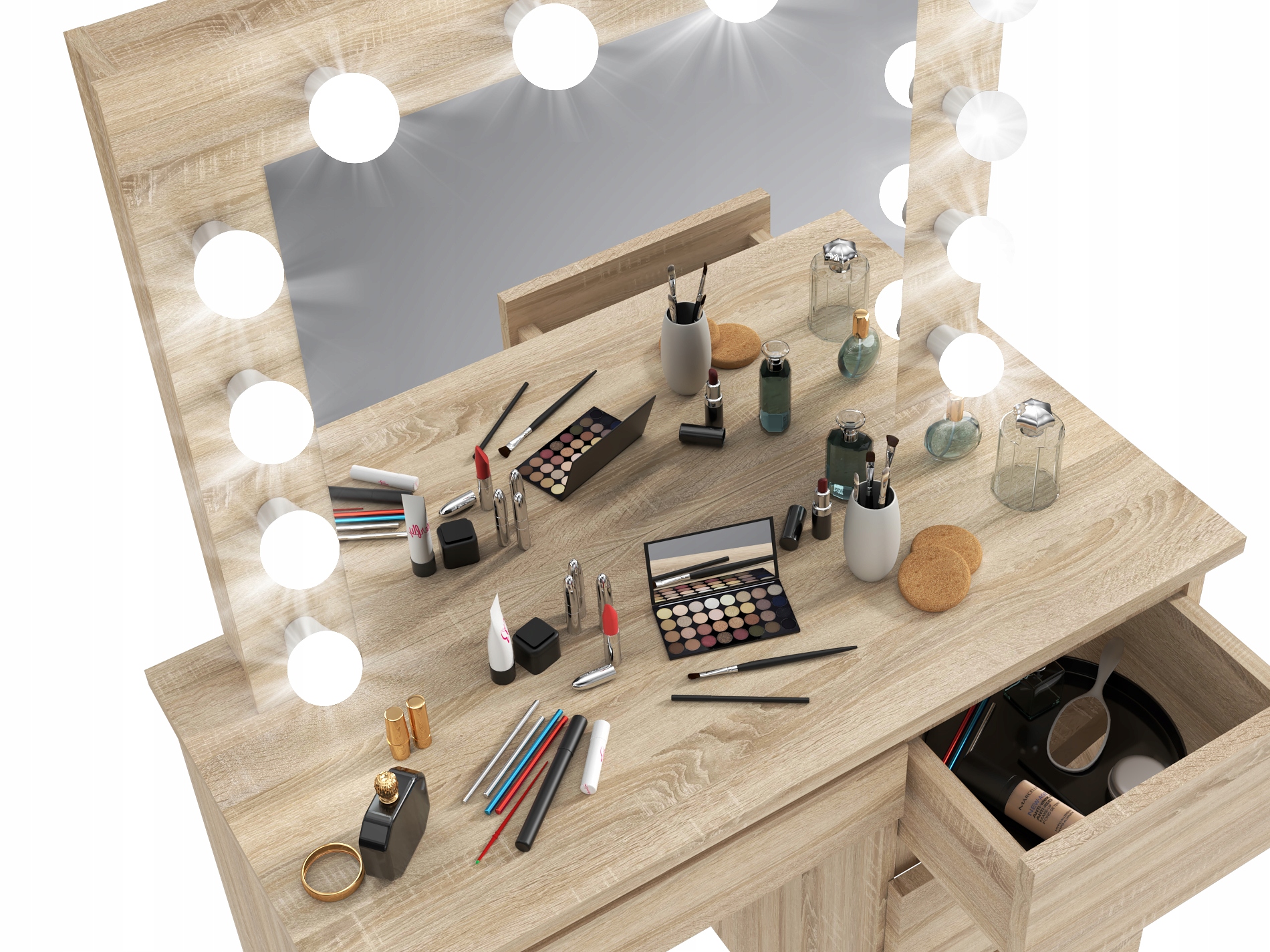 WC BETA 12 LED SONOMA OGLEDALO KOMPLET ZA LIČENJE KOMPLET ZA LIČENJE Globina kompleta 43 cm