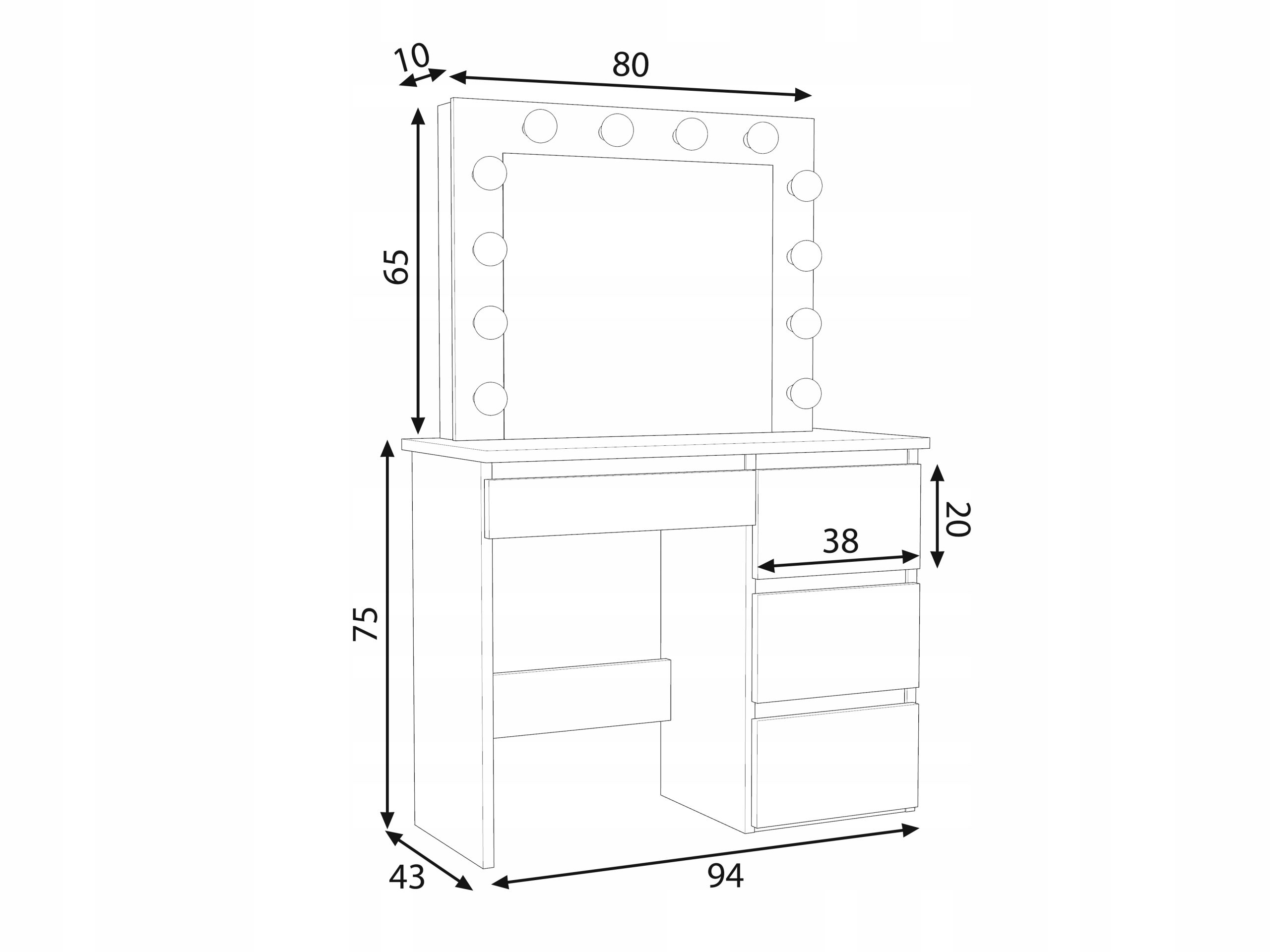 WC BETA 12 LED SONOMA OGLEDALO LIČILNA SVETILKA LIČILNA SVETILKA Barva pohištva hrast sonoma
