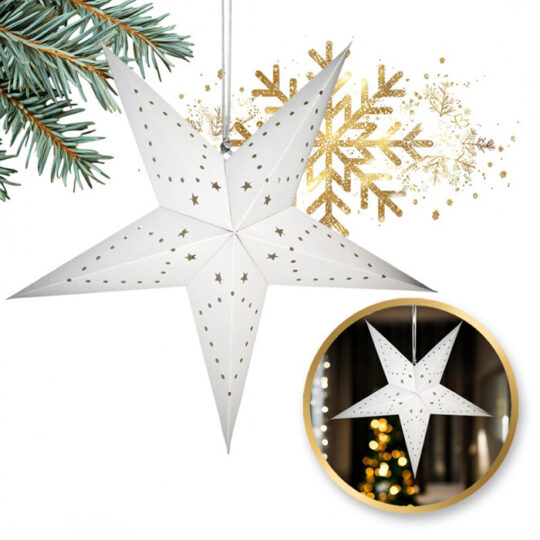 Velika božična zvezda bela 35 cm WG01