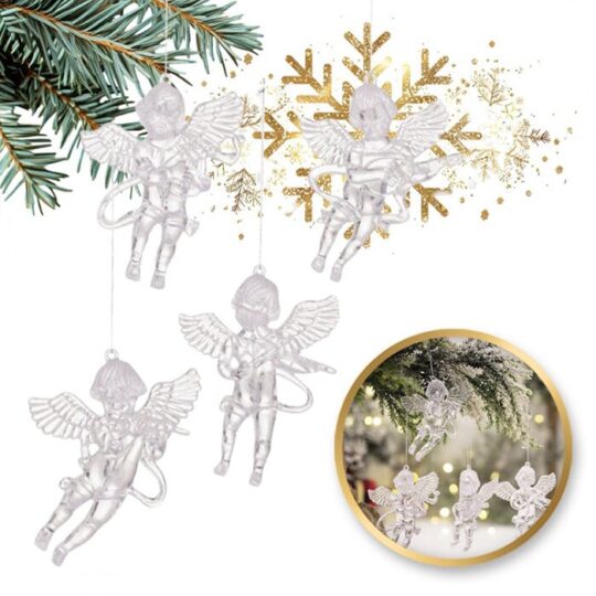 Viseči kristalni angelčki - komplet 4 kosov