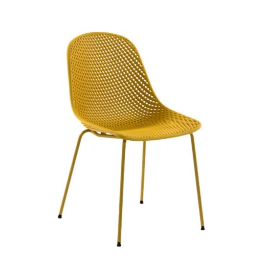 Vrtni stol Quinby rumene barve - Kave home