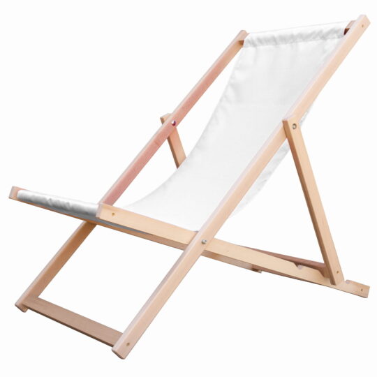 Zložljiv lesen ležalnik - Relax - bel