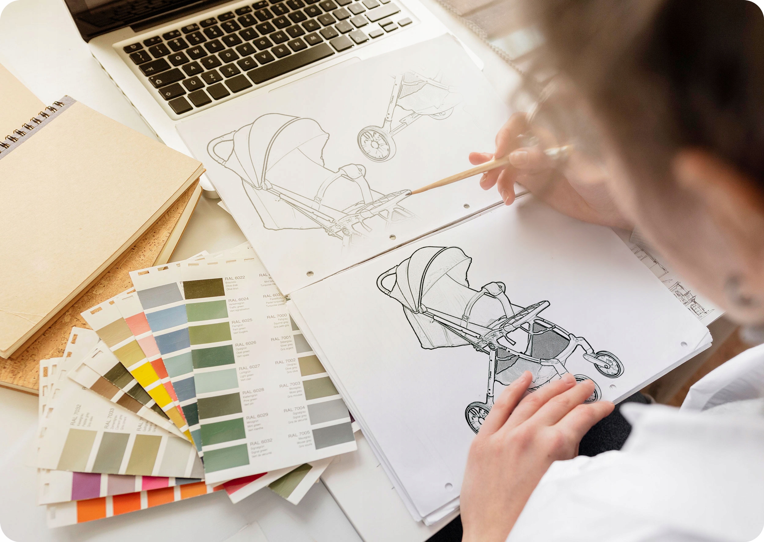 Zložljiv voziček, lahek, voziček, velika kolesa, globina izdelka Nukido: 78 cm