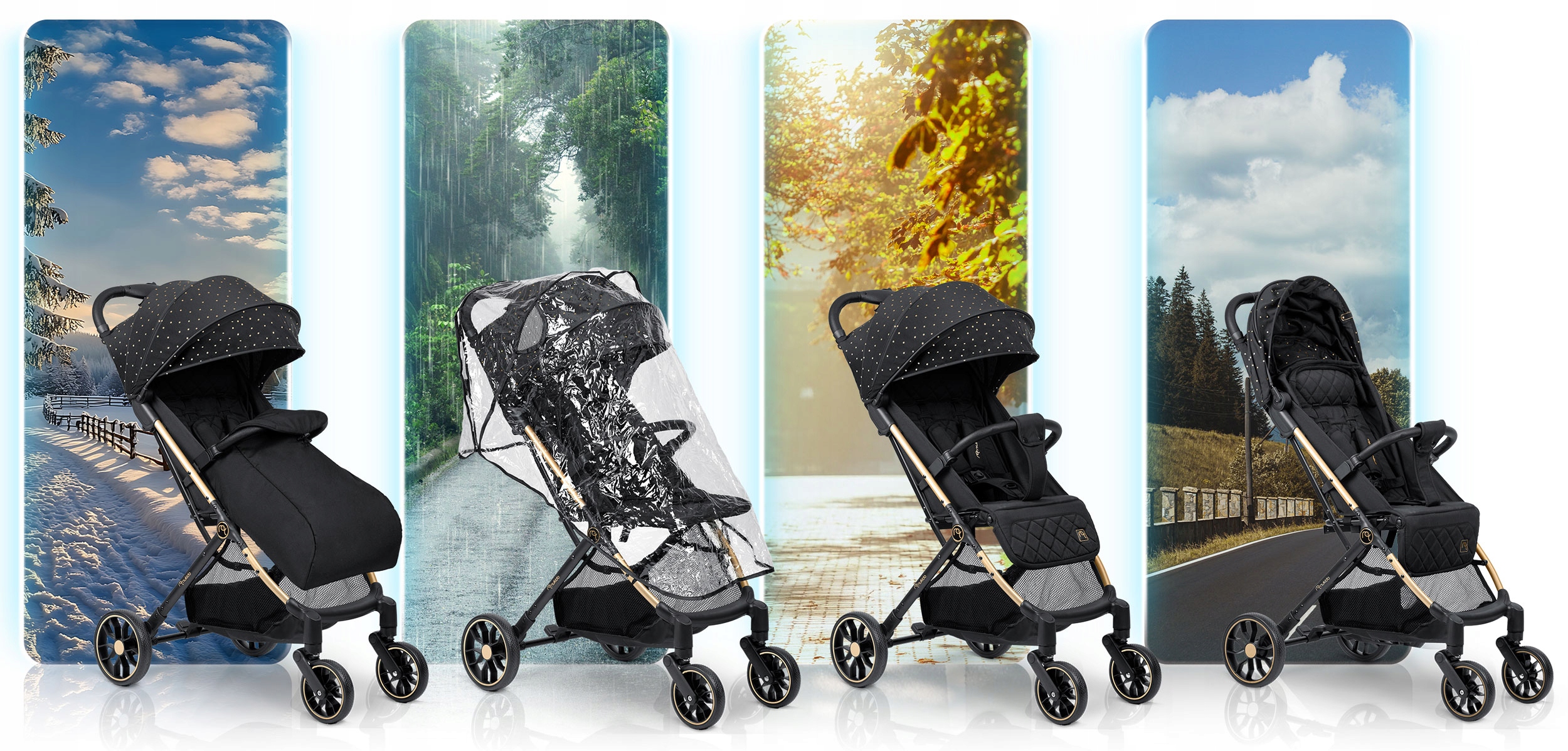 Zložljiv voziček, lahek voziček, velika kolesa, znamka Nukido