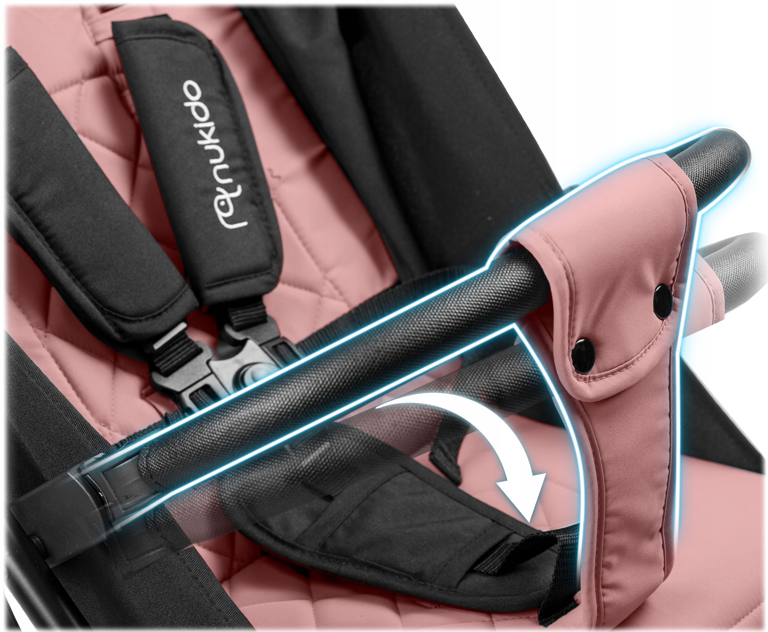 Zložljiv voziček, lahek voziček, velika kolesa Nukido Vrsta koles: Plastika