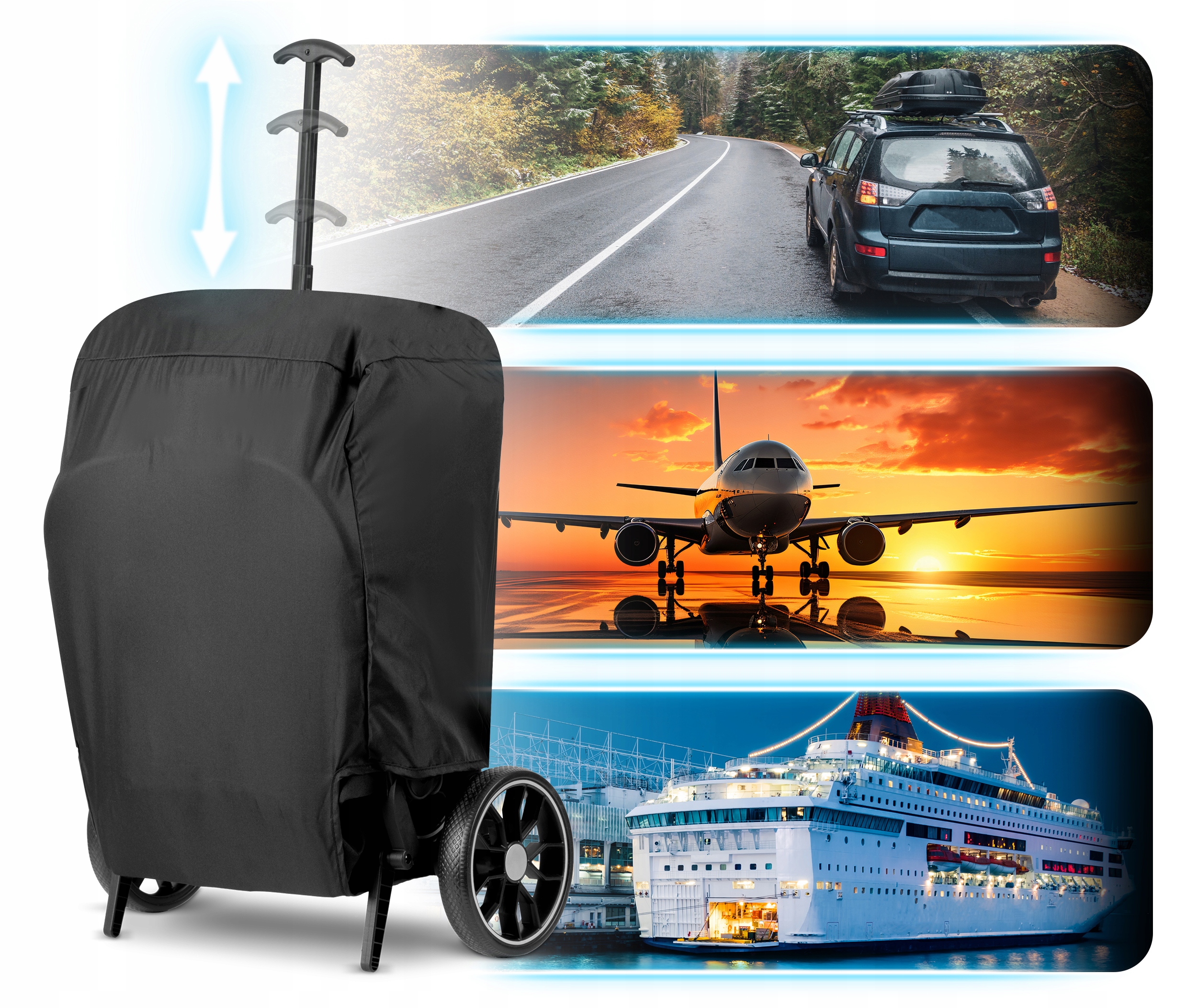 Zložljiv voziček, lahek, voziček, velika kolesa, Nukido Širina izdelka: 33 cm