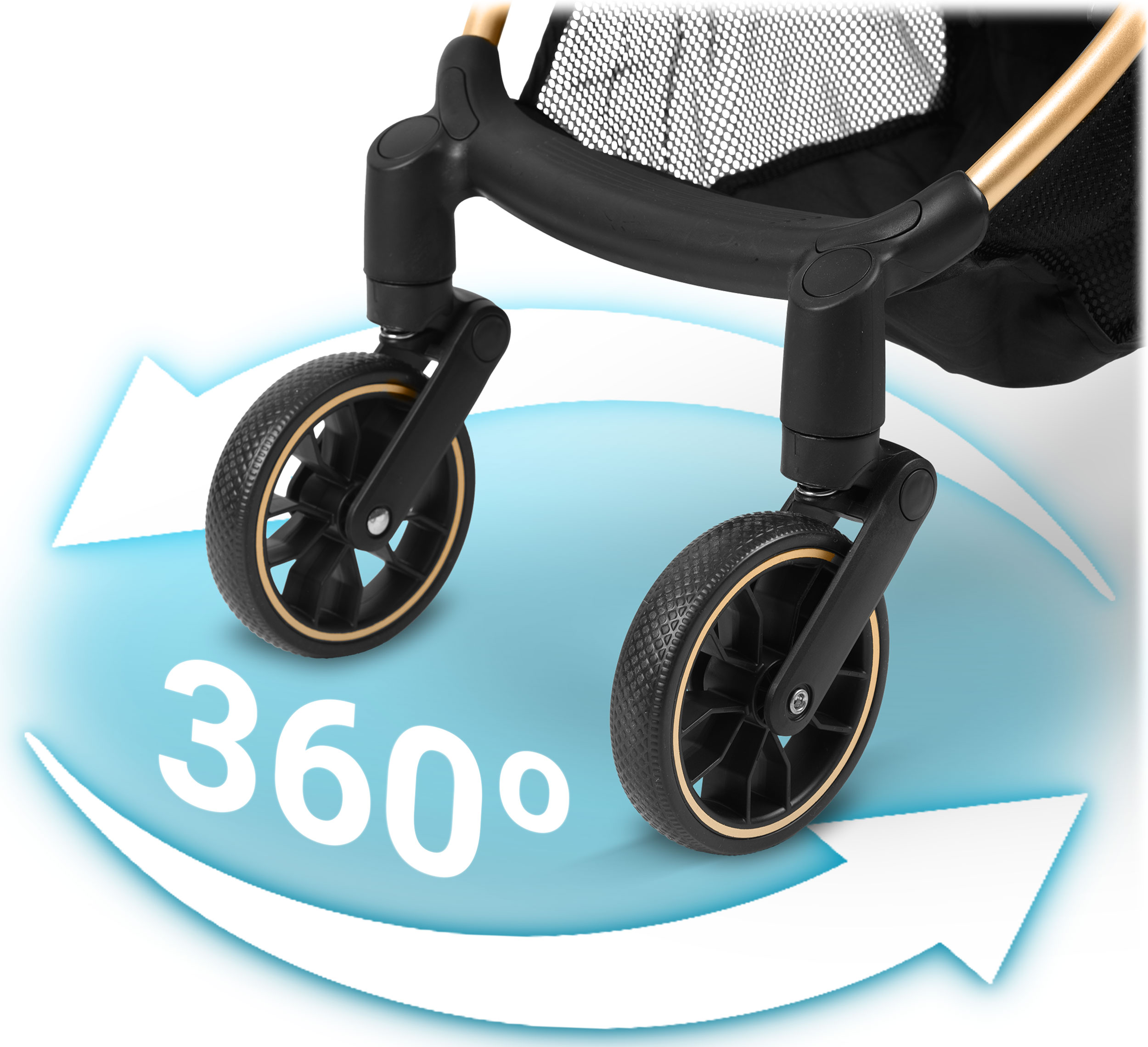 Zložljiv voziček, lahek voziček, velika kolesa Teža vozička Nukido: 7,3 kg