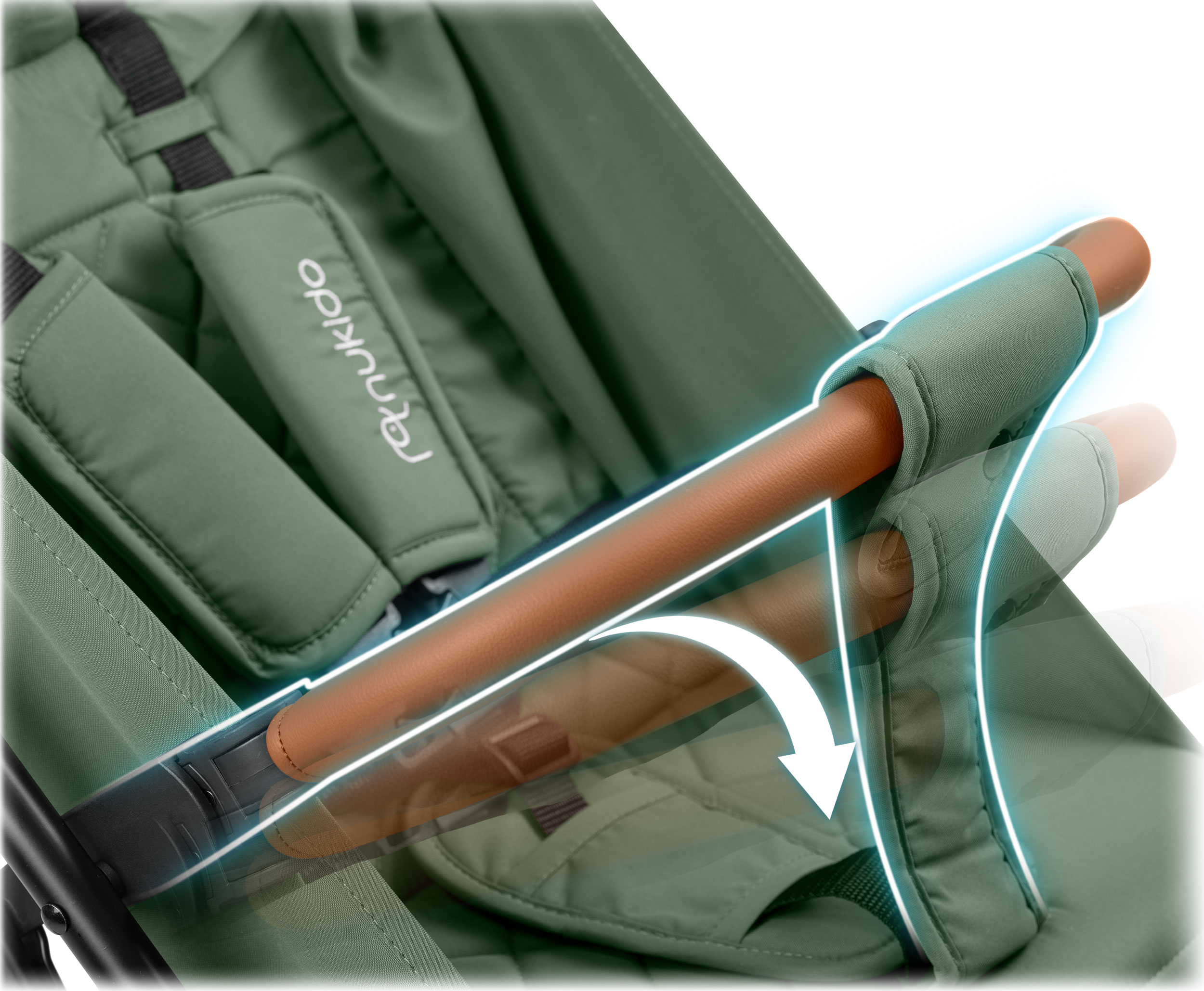 Zložljiv voziček, lahek, voziček, velika kolesa, Nukido Višina izdelka: 104 cm