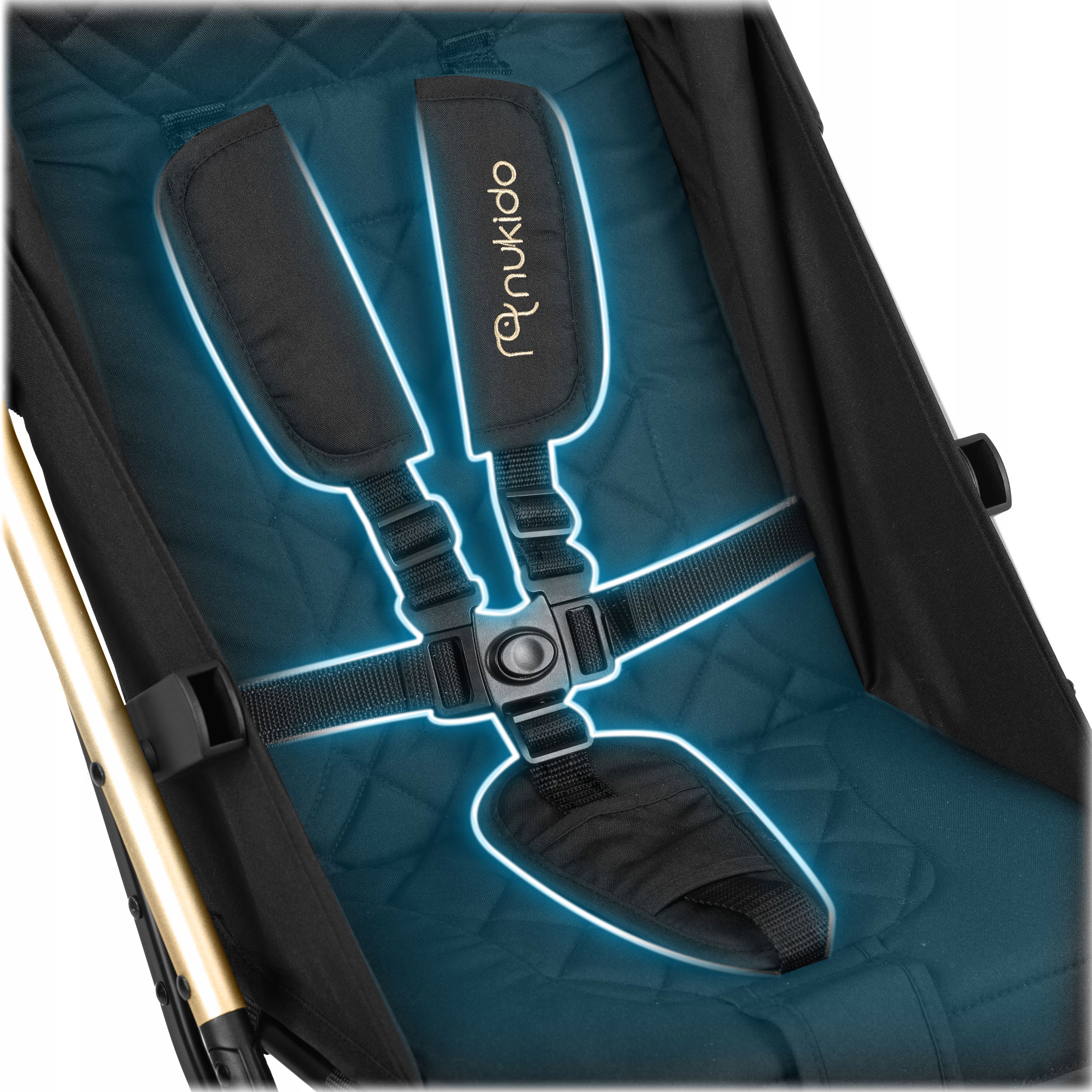 Zložljiv voziček, lahek, voziček, velika kolesa, Nukido Višina izdelka: 104 cm