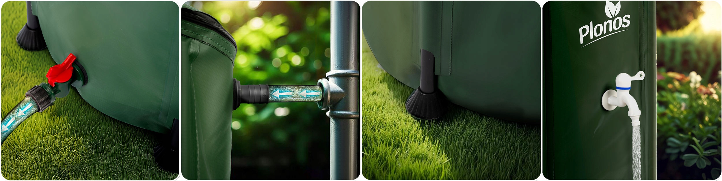 Zložljiv rezervoar za deževnico 1000L PLONOS Gutter Sod za vodo Teža 7 kg