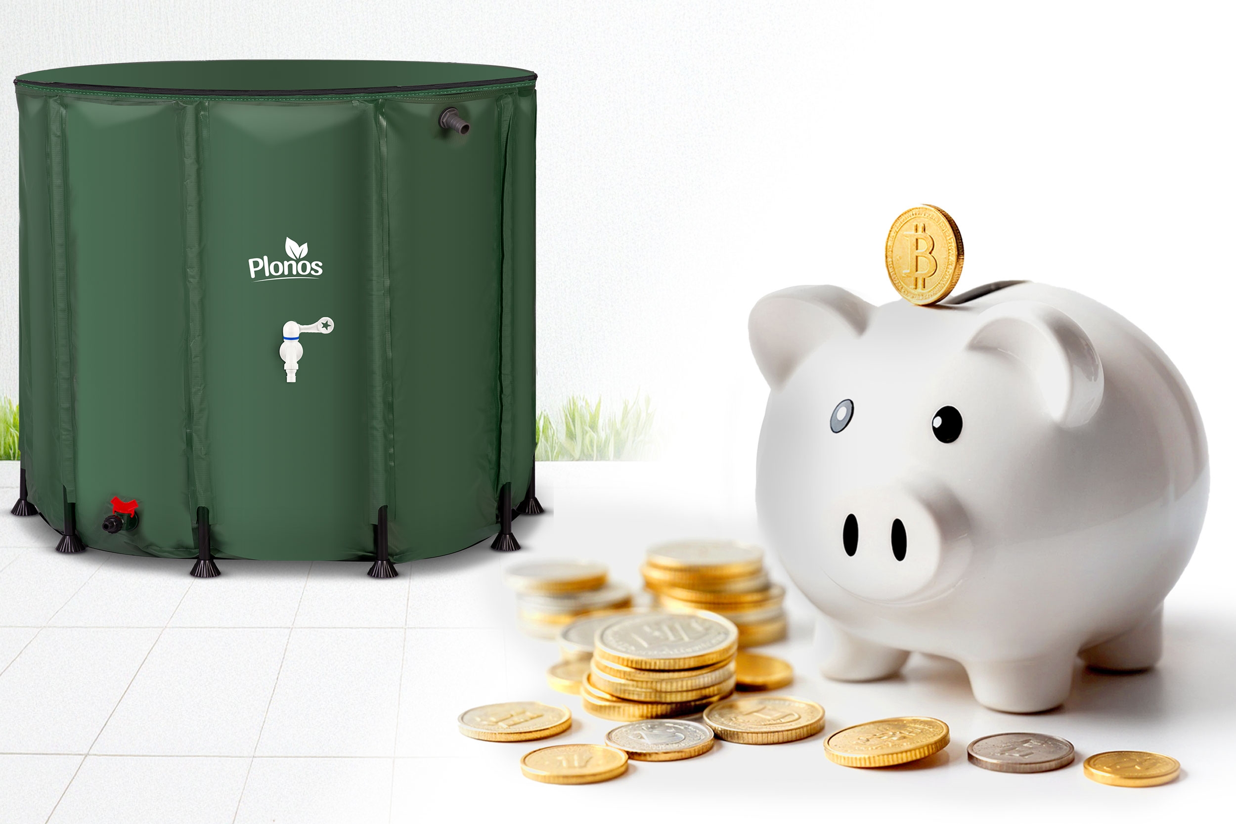 Zložljiv rezervoar za deževnico VODNI SOD iz žleba 650L PLONOS Prevladujoči material: plastika