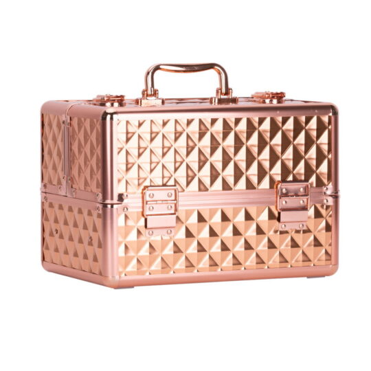 3D kozmetični etui z diamanti in rožnatim zlatom