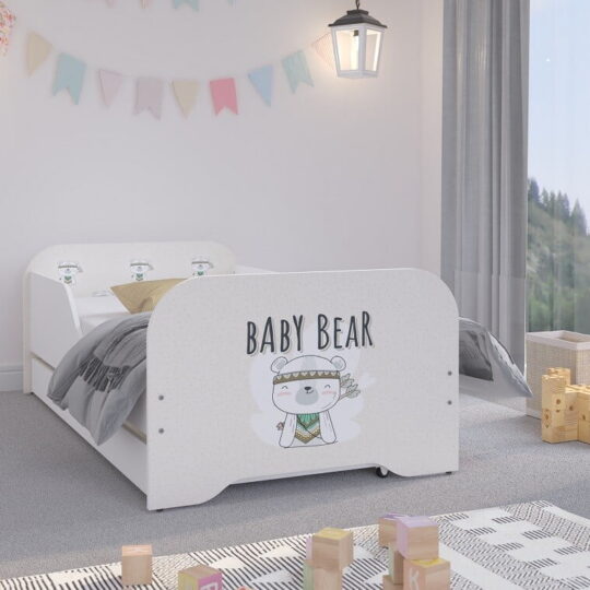 Otroška posteljica Mickey 140x70 cm s predalom