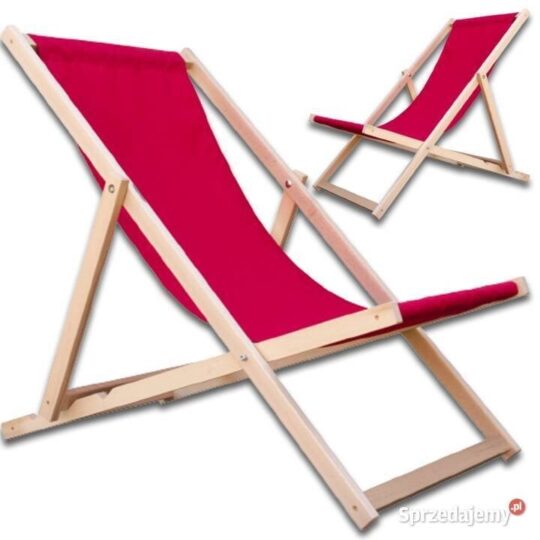 Zložljiv lesen ležalnik - Relax - bordo