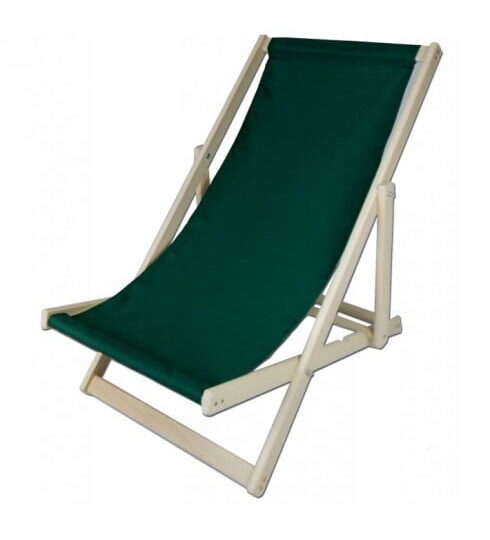 Zložljiv lesen ležalnik - Relax - smaragdno rdeč