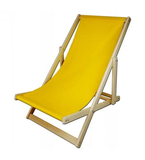 Zložljiv lesen ležalnik - Relax - rumen