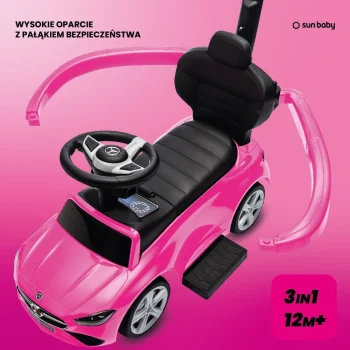 Dječja Guralica Mercedes C63 3u1 Pink 1