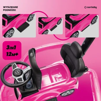 Dječja Guralica Mercedes C63 3u1 Pink 4