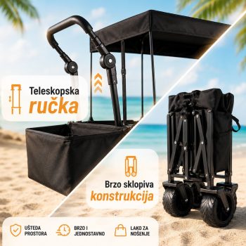 Univerzalna Sklopiva Transportna Kolica 100l Pikaboo 5
