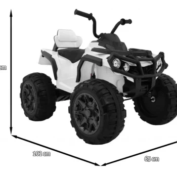 2.4ghz Punjivi Quad Atv Za Djecu Bijeli + Daljinski Upravljač + Eva Kotači + Mp3 Radio + Spori Start, Bijela 2