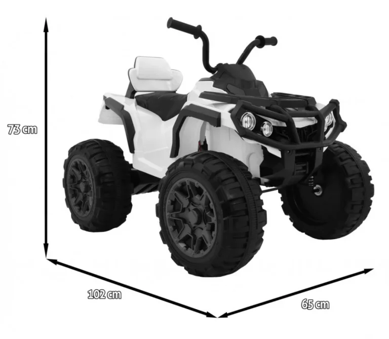2.4ghz Punjivi Quad Atv Za Djecu Bijeli + Daljinski Upravljač + Eva Kotači + Mp3 Radio + Spori Start, Bijela 2