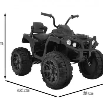 2.4ghz Punjivi Quad Atv Za Djecu Crni + Daljinski Upravljač + Eva Kotači + Mp3 Radio + Spori, Crna 2