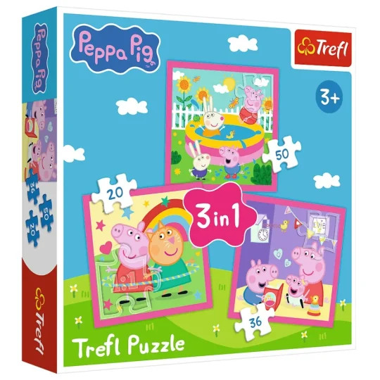3 U 1 Slagalica Peppa I Prijatelji Peppa Pig Trefl 34873 1