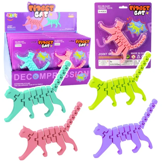 3d Fidget Slagalica Mačka Fleksibilna Pastelni Mix 1