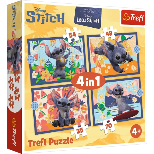 4 U 1 Slagalica – Havajski Odmor – Disney Stitch Trefl 34666 1