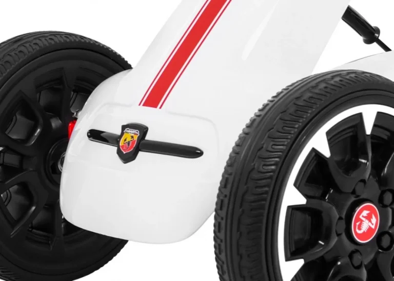 Abarth Pedalni Go Kart Za Djecu Bijeli + Eva Kotači + Ručna Kočnica + Slobodni Hod 10