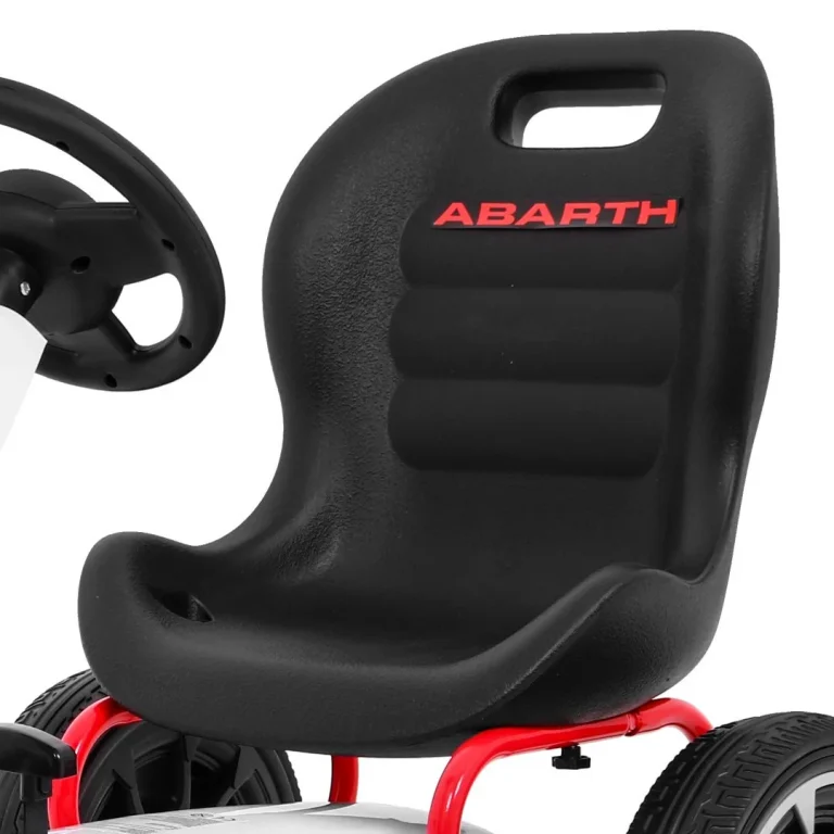Abarth Pedalni Go Kart Za Djecu Bijeli + Eva Kotači + Ručna Kočnica + Slobodni Hod 11