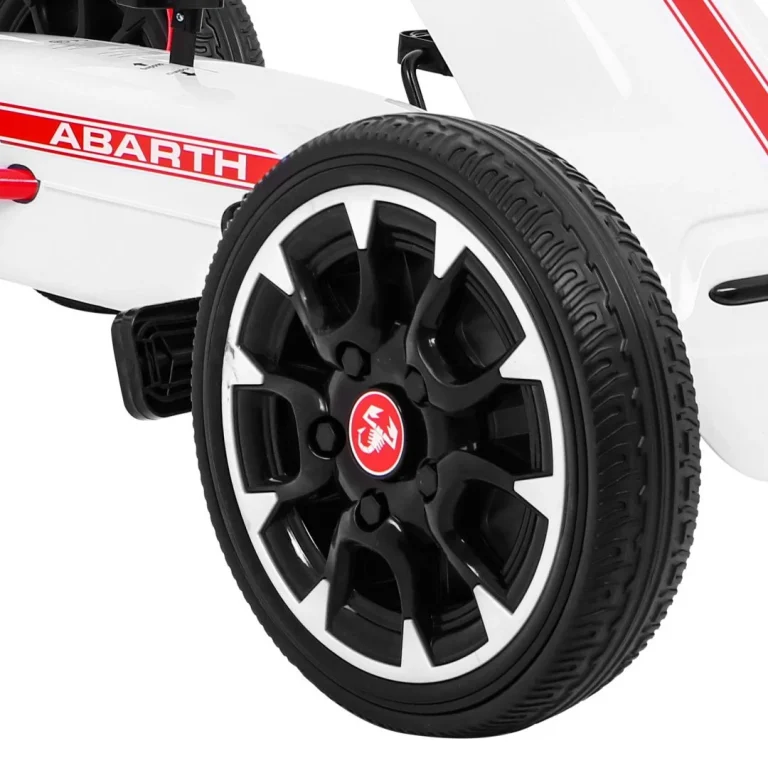 Abarth Pedalni Go Kart Za Djecu Bijeli + Eva Kotači + Ručna Kočnica + Slobodni Hod 12