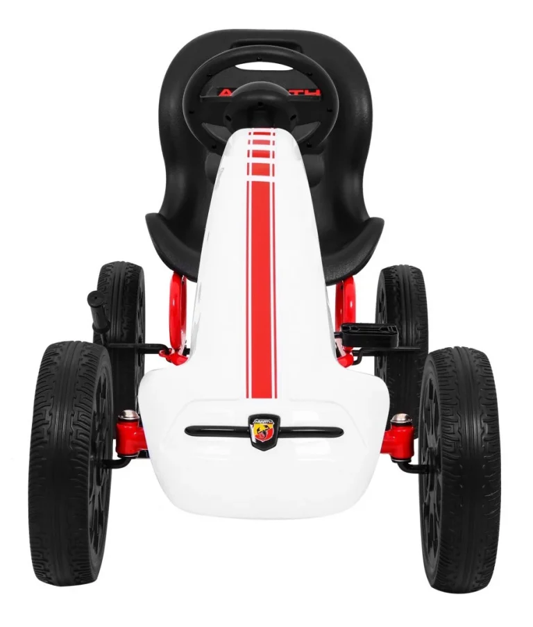 Abarth Pedalni Go Kart Za Djecu Bijeli + Eva Kotači + Ručna Kočnica + Slobodni Hod 3