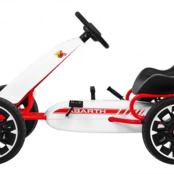 Abarth Pedalni Go Kart Za Djecu Bijeli + Eva Kotači + Ručna Kočnica + Slobodni Hod 4
